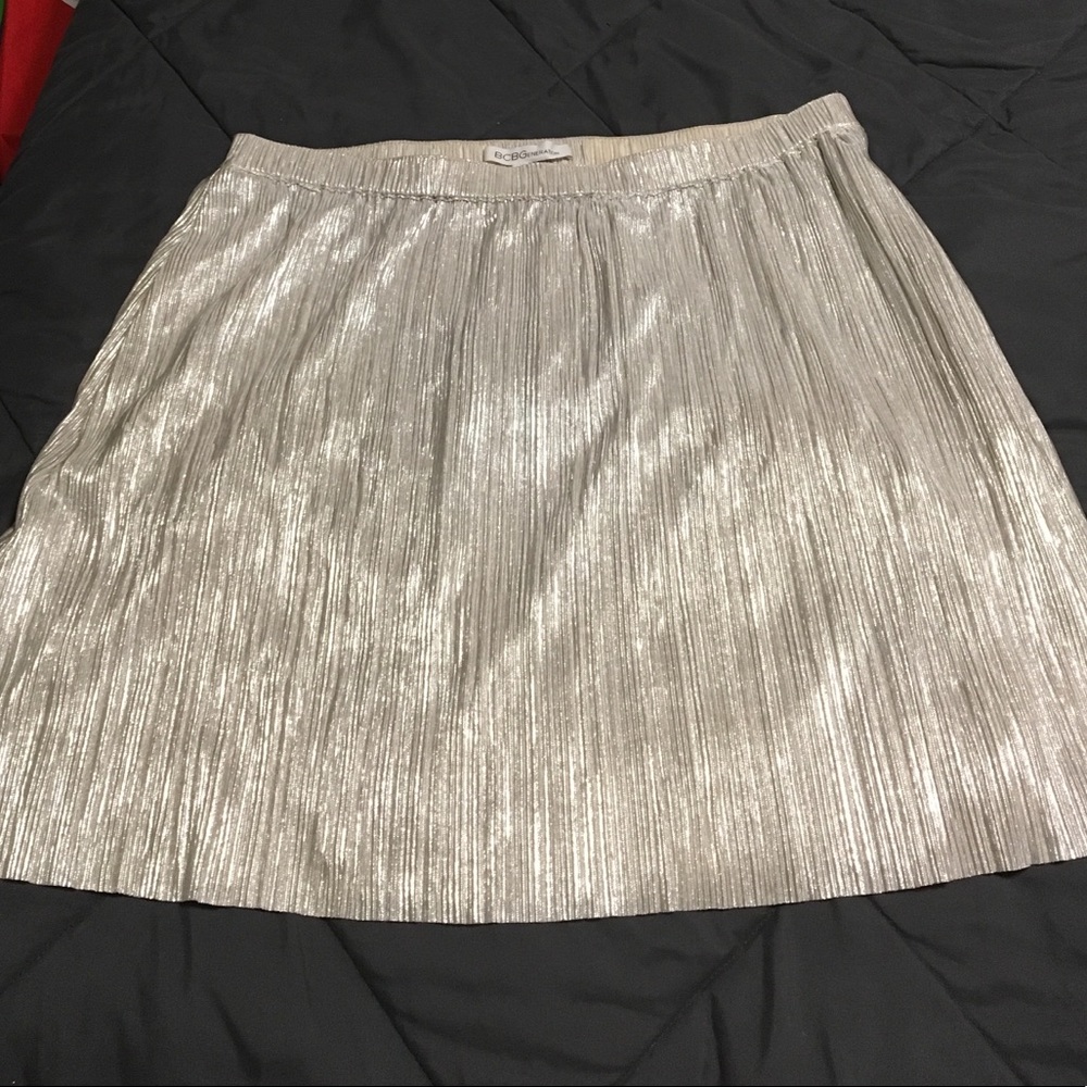 BCBG Silver Mini Skirt